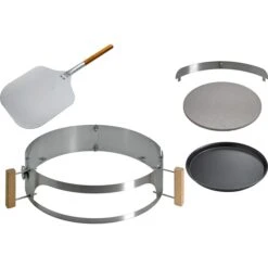 Moesta Smokin' PizzaRing Komplett-Set, Für 57cm Kugelgrill, Pizzastein