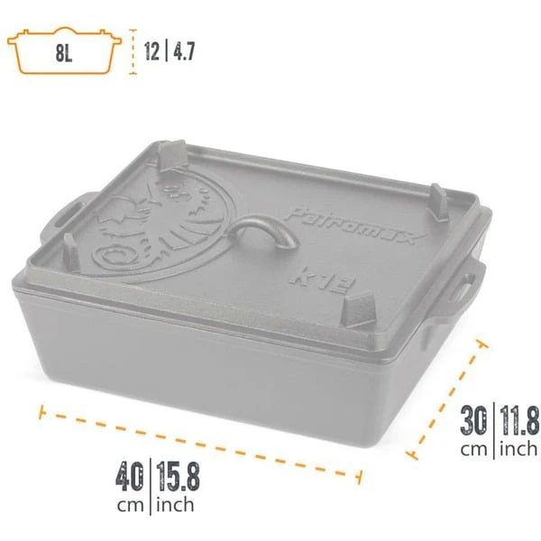 Petromax Kastenform Mit Deckel K12, Topf 6 Petromax Kastenform Mit Deckel K12, Topf – Bild 4